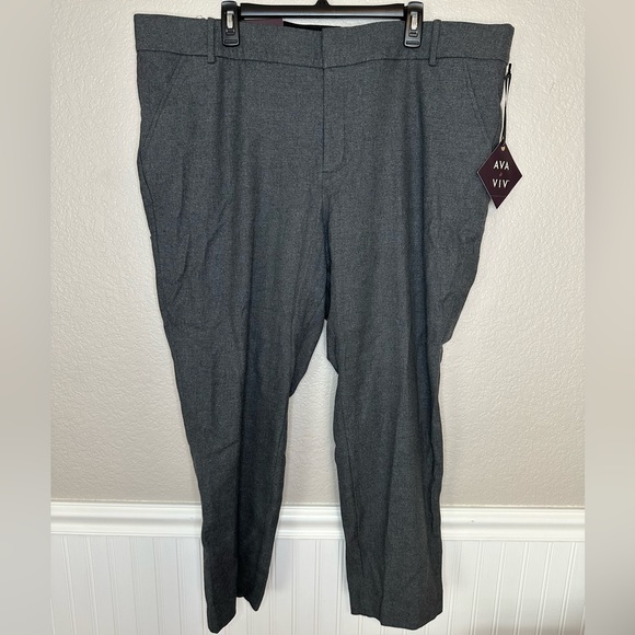 Ava & Viv Mid-Rise Comfort Waist Grey Pants Size 22W - Picture 1 of 4